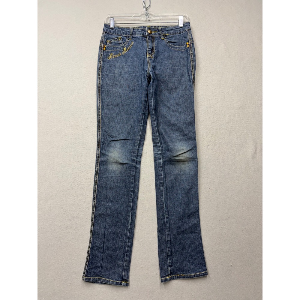 Hannah Montana Disney Jeans Girls 16 Slim Blue Y2K Embroidered Rhinestone Slim
